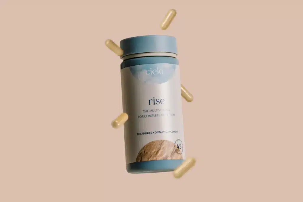 Cielo rise multivitamin pills and container