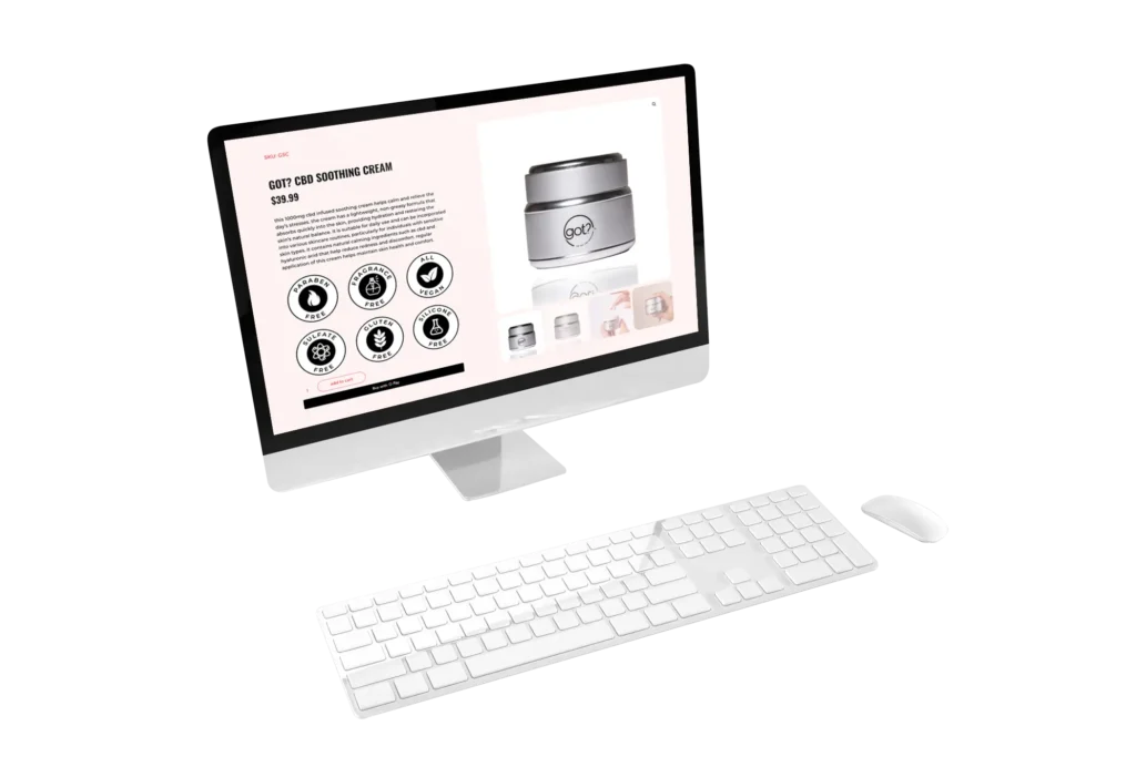 Beauty brand e-commerce marketing website design on a computer screen