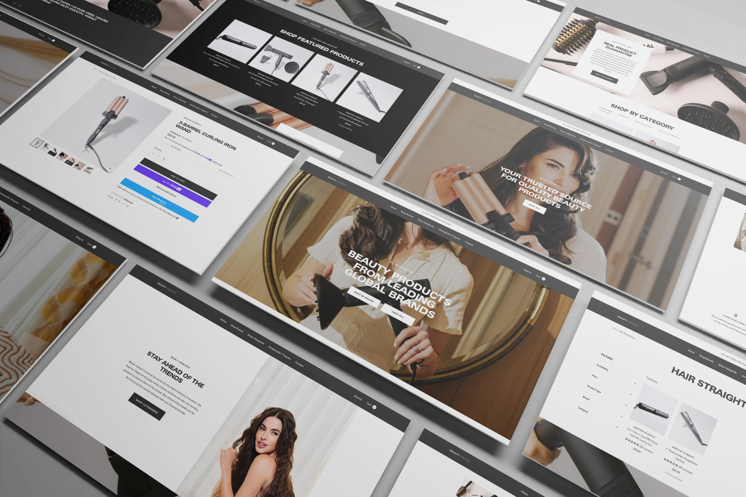 Beauty brand website design by Kreative Media.